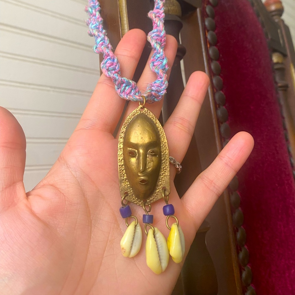 Unique Alien Shell Hemp Necklace